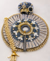 Grey and silver Rajsi Pearl Laddu Gopal poshak with floral embellishments